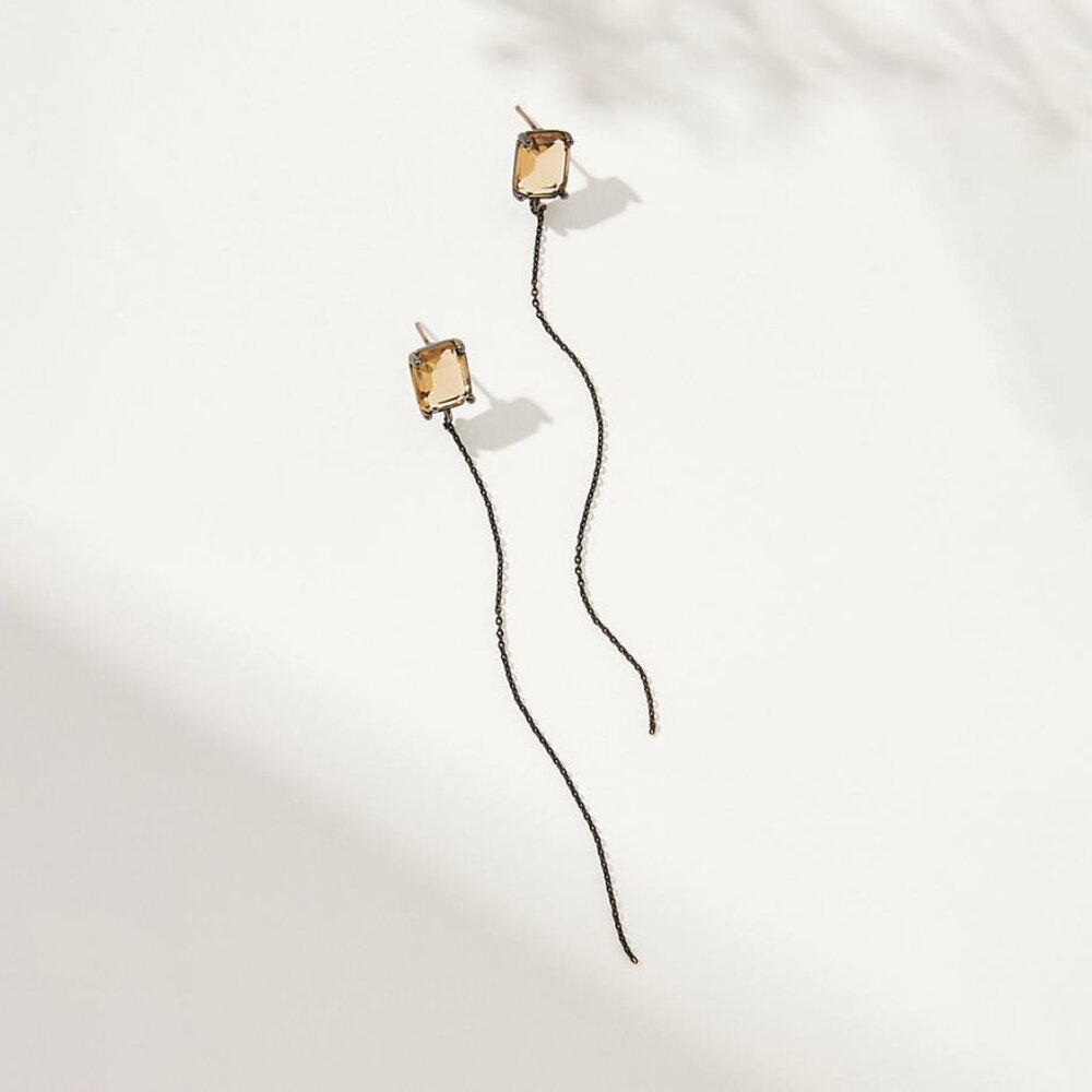 NWT Anthropologie Gem Stud Crystal Drop Earrings